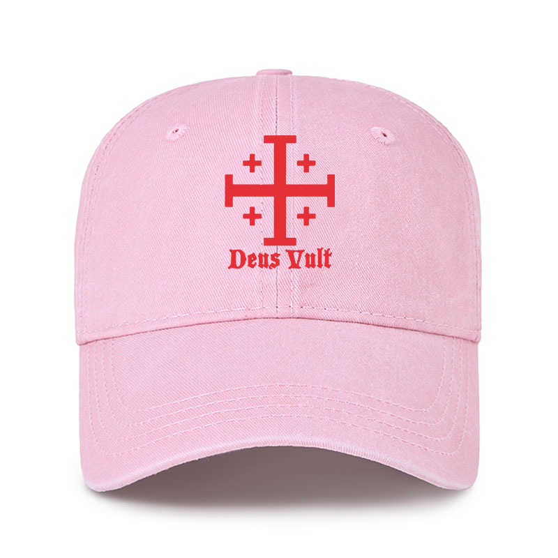 Heritage Washed Cap - Jerusalem Cross Deus Vult